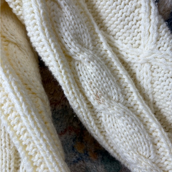 Vintage 80s Cable Knit Cardigan Sweater Medium - Picture 6 of 7